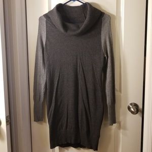 Grey & black cowl neck sweater dress banana republ